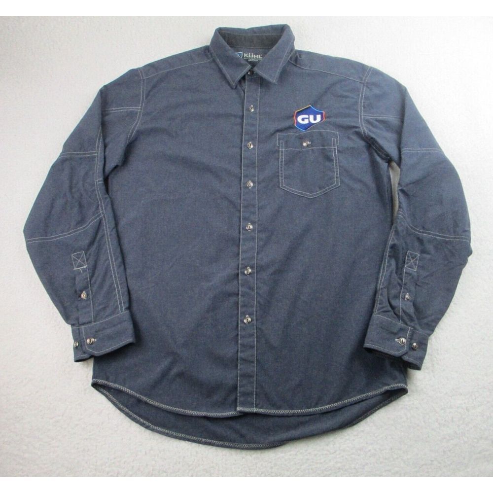 Kuhl Shirt Mens M Blue‎ Long Sleeve Button Up Hiking Camping Outdoor Adventure